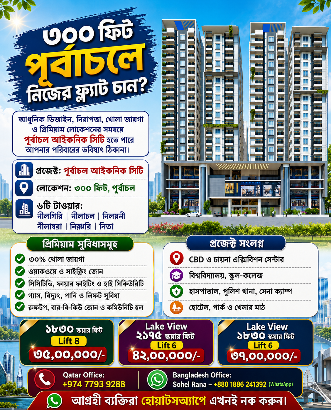 ৩০০ ফিট পূর্বাচলে নিজের ফ্ল্যাট চান?